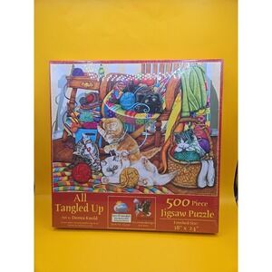 Sunsout All Tangled Up puzzle 500 pc 18x24 Cats Eco-friendly *NEW*